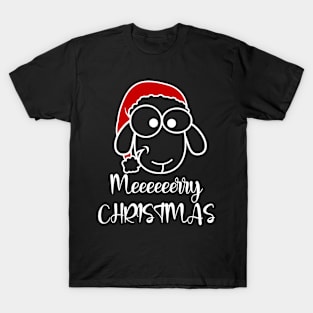 Meeeeerry Christmas, Funny Sheep Christmas Design T-Shirt